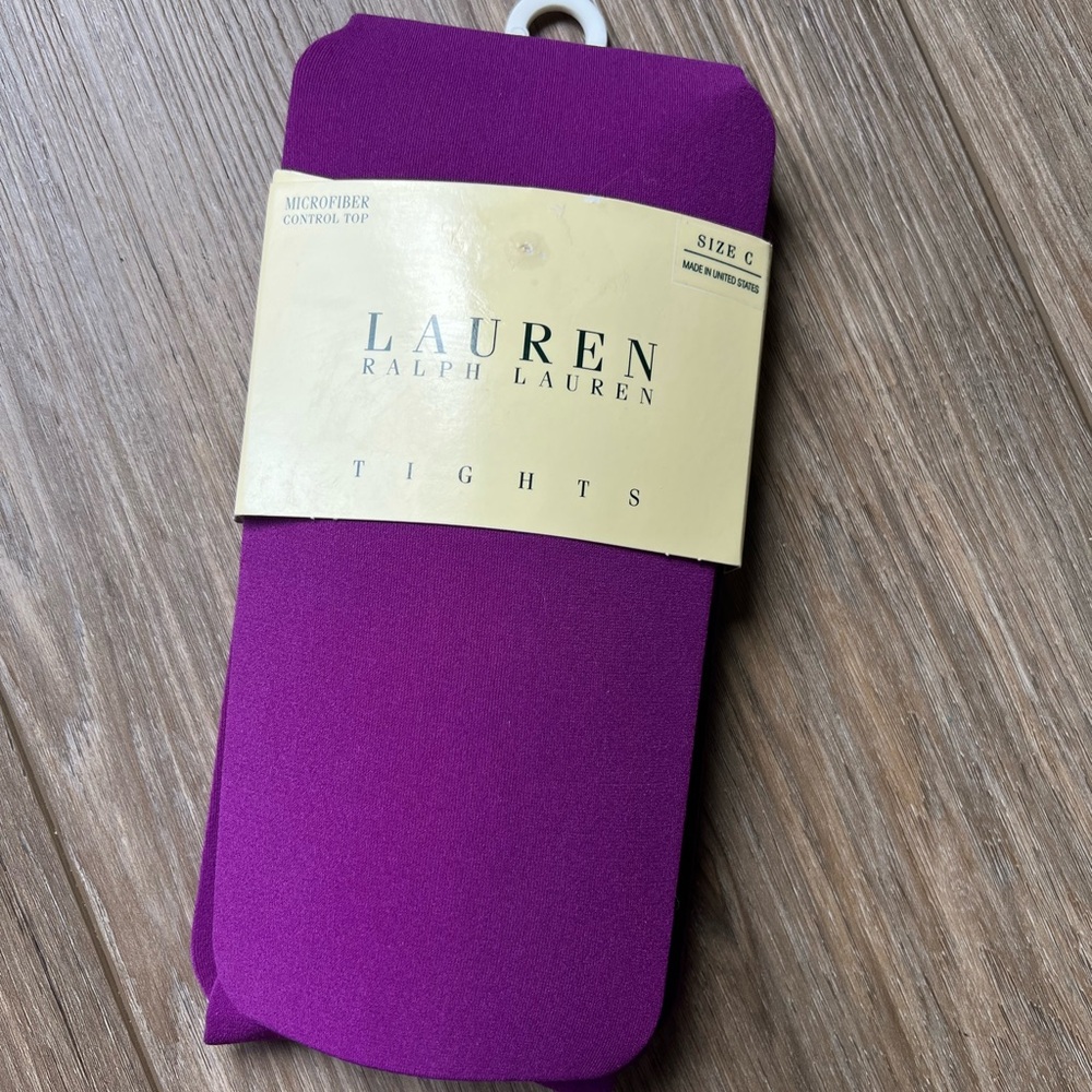 NWT Lauren Ralph Lauren microfiber tights Berry size C